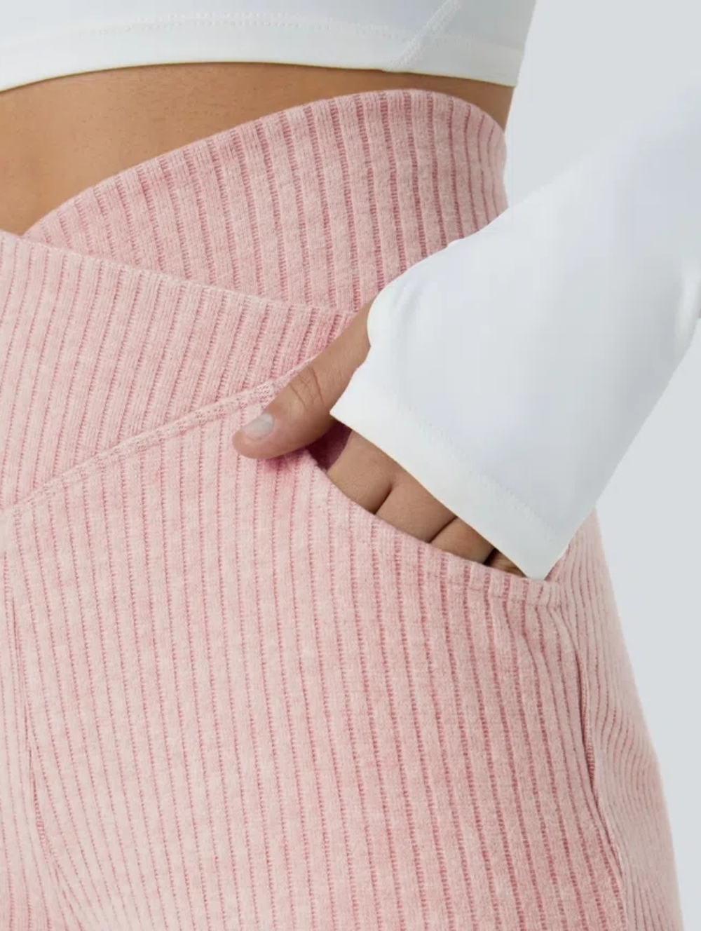 Halara Ribbed Flare Athleisure Pants - Picture 4 of 10